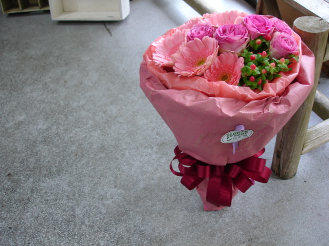  ピンクの花束